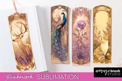 Vintage Scrapbook Bookmark Sublimation - Ephemera Bookmarks Sublimation OrangeBrushStudio 
