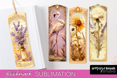 Vintage Scrapbook Bookmark Sublimation - Ephemera Bookmarks Sublimation OrangeBrushStudio 