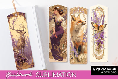 Vintage Scrapbook Bookmark Sublimation - Ephemera Bookmarks Sublimation OrangeBrushStudio 