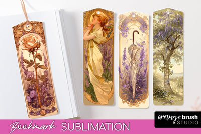 Vintage Scrapbook Bookmark Sublimation - Ephemera Bookmarks Sublimation OrangeBrushStudio 