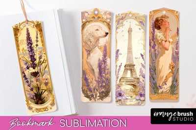 Vintage Scrapbook Bookmark Sublimation - Ephemera Bookmarks Sublimation OrangeBrushStudio 