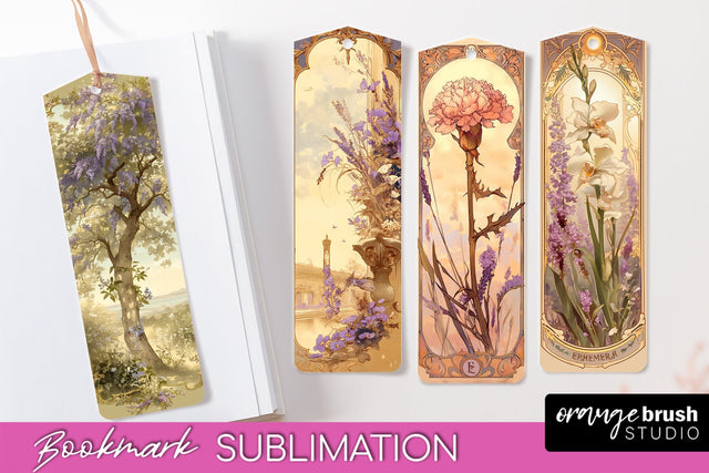 Vintage Scrapbook Bookmark Sublimation - Ephemera Bookmarks Sublimation OrangeBrushStudio 