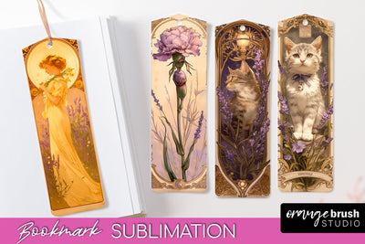 Vintage Scrapbook Bookmark Sublimation - Ephemera Bookmarks Sublimation OrangeBrushStudio 