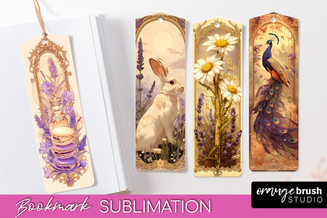 Vintage Scrapbook Bookmark Sublimation - Ephemera Bookmarks Sublimation OrangeBrushStudio 