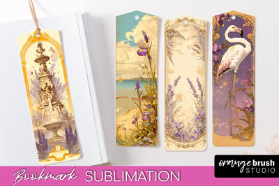 Vintage Scrapbook Bookmark Sublimation - Ephemera Bookmarks Sublimation OrangeBrushStudio 