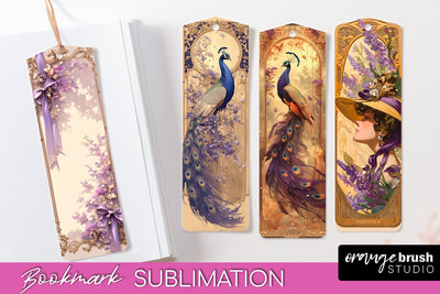 Vintage Scrapbook Bookmark Sublimation - Ephemera Bookmarks Sublimation OrangeBrushStudio 
