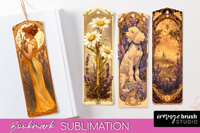 Vintage Scrapbook Bookmark Sublimation - Ephemera Bookmarks Sublimation OrangeBrushStudio 