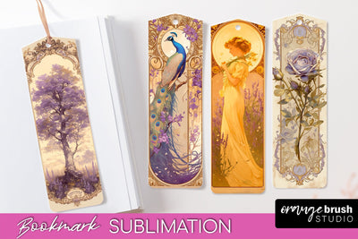 Vintage Scrapbook Bookmark Sublimation - Ephemera Bookmarks Sublimation OrangeBrushStudio 