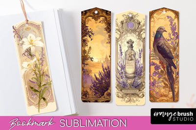 Vintage Scrapbook Bookmark Sublimation - Ephemera Bookmarks Sublimation OrangeBrushStudio 