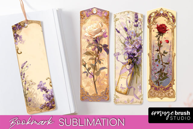 Vintage Scrapbook Bookmark Sublimation - Ephemera Bookmarks Sublimation OrangeBrushStudio 
