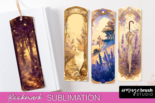Vintage Scrapbook Bookmark Sublimation - Ephemera Bookmarks Sublimation OrangeBrushStudio 