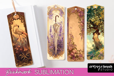 Vintage Scrapbook Bookmark Sublimation - Ephemera Bookmarks Sublimation OrangeBrushStudio 