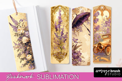 Vintage Scrapbook Bookmark Sublimation - Ephemera Bookmarks Sublimation OrangeBrushStudio 