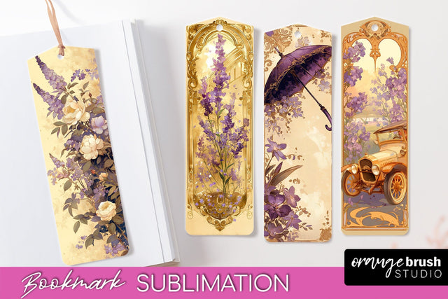 Vintage Scrapbook Bookmark Sublimation - Ephemera Bookmarks Sublimation OrangeBrushStudio 