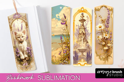 Vintage Scrapbook Bookmark Sublimation - Ephemera Bookmarks Sublimation OrangeBrushStudio 