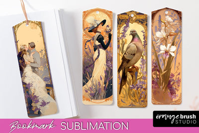 Vintage Scrapbook Bookmark Sublimation - Ephemera Bookmarks Sublimation OrangeBrushStudio 