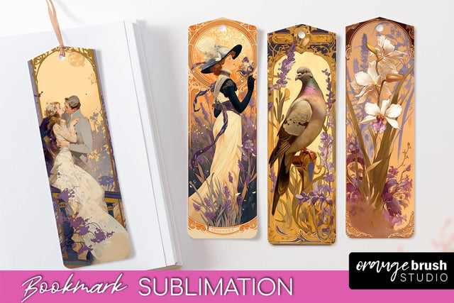 Vintage Scrapbook Bookmark Sublimation - Ephemera Bookmarks Sublimation OrangeBrushStudio 