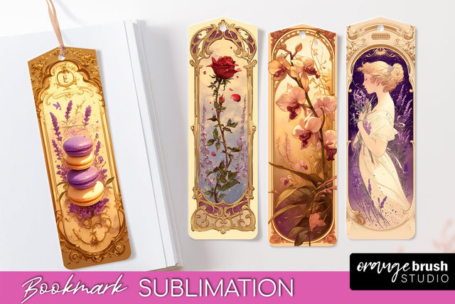 Vintage Scrapbook Bookmark Sublimation - Ephemera Bookmarks Sublimation OrangeBrushStudio 