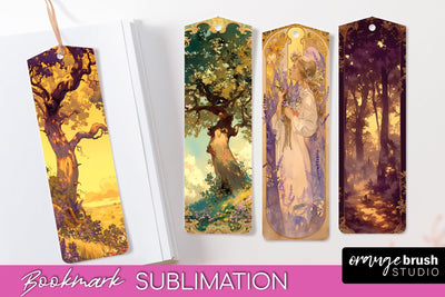 Vintage Scrapbook Bookmark Sublimation - Ephemera Bookmarks Sublimation OrangeBrushStudio 
