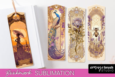 Vintage Scrapbook Bookmark Sublimation - Ephemera Bookmarks Sublimation OrangeBrushStudio 