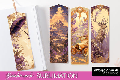 Vintage Scrapbook Bookmark Sublimation - Ephemera Bookmarks Sublimation OrangeBrushStudio 