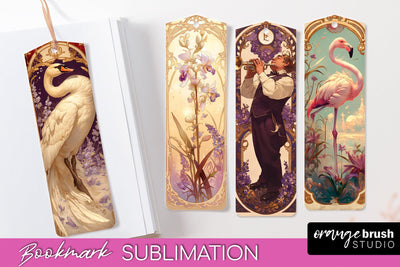 Vintage Scrapbook Bookmark Sublimation - Ephemera Bookmarks Sublimation OrangeBrushStudio 