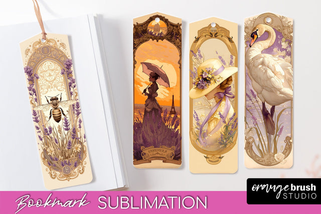 Vintage Scrapbook Bookmark Sublimation - Ephemera Bookmarks Sublimation OrangeBrushStudio 