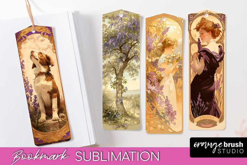 Vintage Scrapbook Bookmark Sublimation - Ephemera Bookmarks Sublimation OrangeBrushStudio 