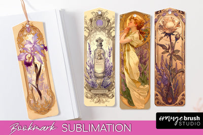 Vintage Scrapbook Bookmark Sublimation - Ephemera Bookmarks Sublimation OrangeBrushStudio 