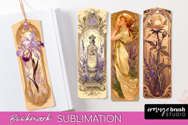 Vintage Scrapbook Bookmark Sublimation - Ephemera Bookmarks Sublimation OrangeBrushStudio 