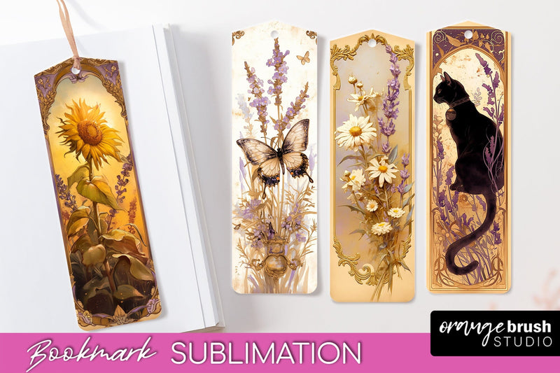 Vintage Scrapbook Bookmark Sublimation - Ephemera Bookmarks Sublimation OrangeBrushStudio 