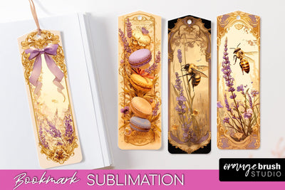 Vintage Scrapbook Bookmark Sublimation - Ephemera Bookmarks Sublimation OrangeBrushStudio 