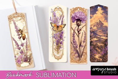 Vintage Scrapbook Bookmark Sublimation - Ephemera Bookmarks Sublimation OrangeBrushStudio 