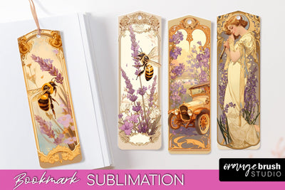 Vintage Scrapbook Bookmark Sublimation - Ephemera Bookmarks Sublimation OrangeBrushStudio 