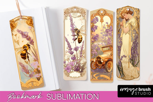 Vintage Scrapbook Bookmark Sublimation - Ephemera Bookmarks Sublimation OrangeBrushStudio 