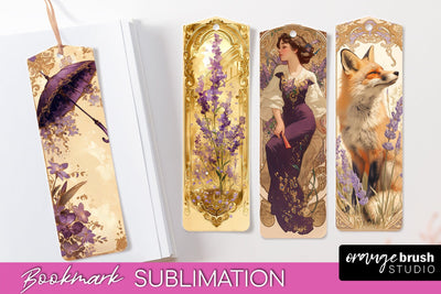 Vintage Scrapbook Bookmark Sublimation - Ephemera Bookmarks Sublimation OrangeBrushStudio 