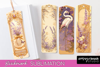 Vintage Scrapbook Bookmark Sublimation - Ephemera Bookmarks Sublimation OrangeBrushStudio 