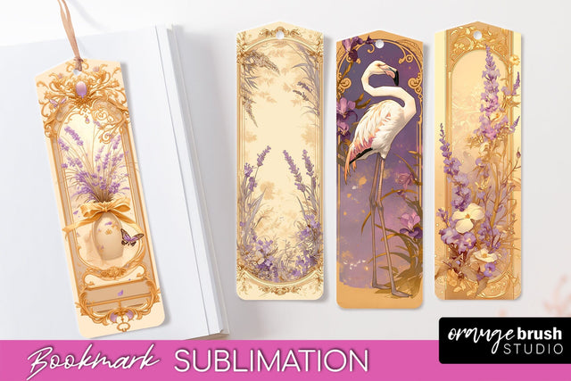 Vintage Scrapbook Bookmark Sublimation - Ephemera Bookmarks Sublimation OrangeBrushStudio 