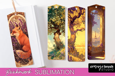 Vintage Scrapbook Bookmark Sublimation - Ephemera Bookmarks Sublimation OrangeBrushStudio 