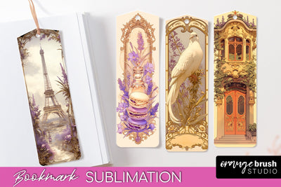 Vintage Scrapbook Bookmark Sublimation - Ephemera Bookmarks Sublimation OrangeBrushStudio 