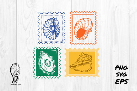 Vintage Sea Life Aesthetic Stamp SVG dadan_pm 