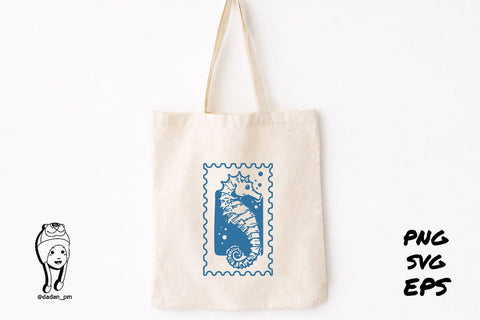 Vintage Sea Life Aesthetic Stamp SVG dadan_pm 