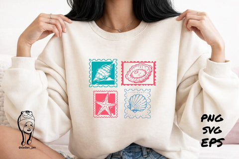 Vintage Sea Life Aesthetic Stamp SVG dadan_pm 