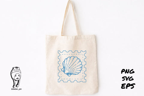 Vintage Sea Life Aesthetic Stamp SVG dadan_pm 