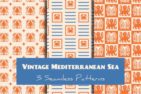 Vintage Sea Summer Seamless Patterns & Digital Papers Digital Pattern Rin Green 