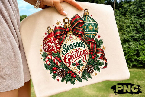 Vintage Seasons Greetings Christmas PNG SVG DesignDestine 