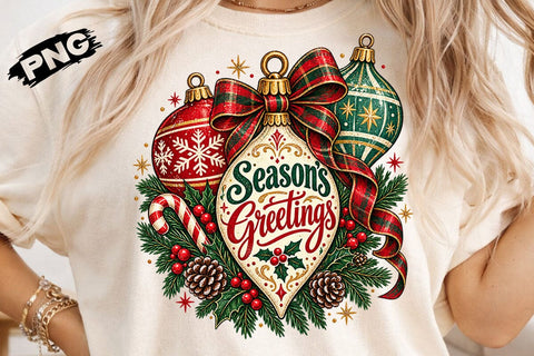 Vintage Seasons Greetings Christmas PNG SVG DesignDestine 