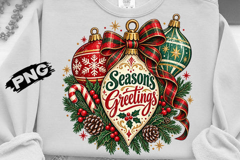 Vintage Seasons Greetings Christmas PNG SVG DesignDestine 