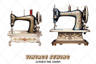 Vintage Sewing Machine Sublimation Clipart | Sewing Machine Sublimation FloridPrintables 