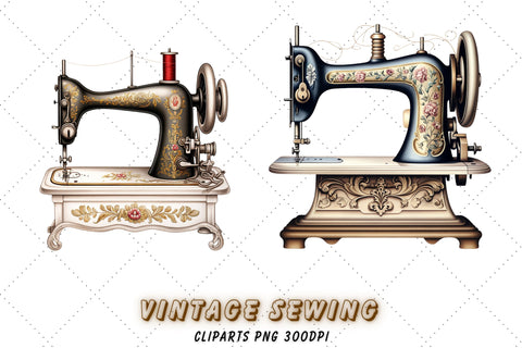 Vintage Sewing Machine Sublimation Clipart | Sewing Machine Sublimation FloridPrintables 